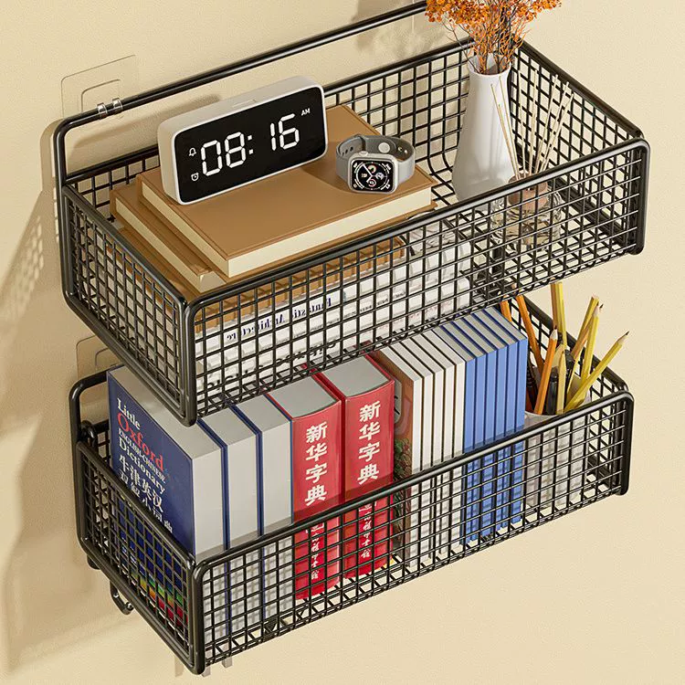 Wall-mounted shelf accessory, hanging shelf, load-bearing, hooks, 2 sizes (black/white)