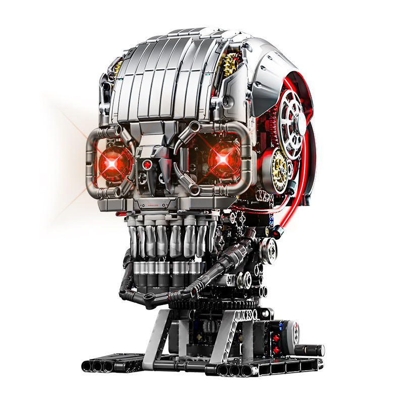 Meiji 13089 iluminación eléctrica horrores cráneo adornos compatibles con Lego niños puzzle ensamblaje juguetes de bloques de construcción