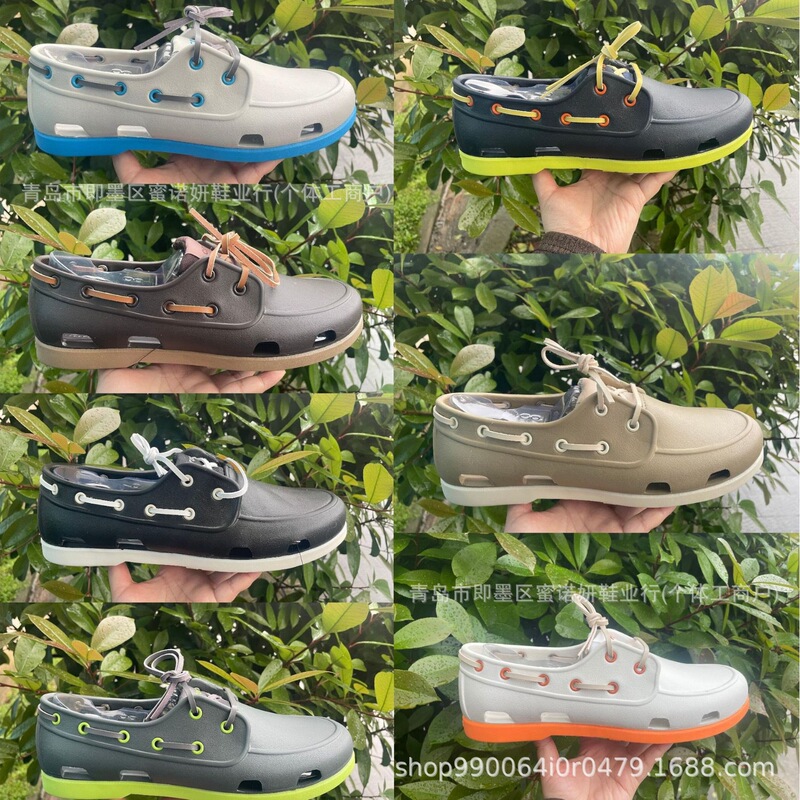 2026 New Model Men's Perforated Shoes, Quick-Dry Beach Shoes, British Style Boat Shoes, Lightweight Non-Slip Casual Sandals