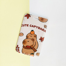 动漫公交卡套证件校园饭卡工作证跨境长挂绳可爱河豚卡皮巴拉卡套