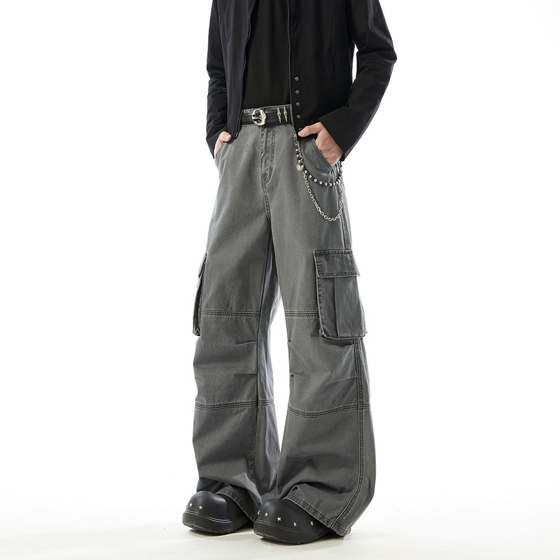 2026 Spring New Lktm Japanese Style Men's Clothing American Retro Vintage Deconstructed Multi-Pocket Cargo Pants Unisex 2026 Spring New Lktm Japanese Style Men's Clothing American Retro Vintage Deconstructed Multi-Pocket Cargo Pants Unisex