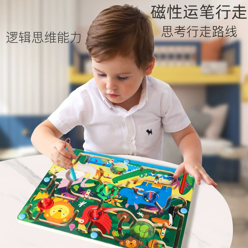 Роликовый лабиринт, динозавр, магнитная настольная игра, игрушка