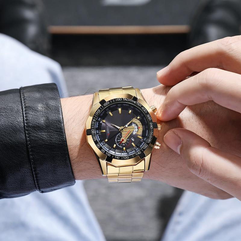 Wrist Watch Non-mechanical Watch Large Dial Men's Watch Men's Watch Super Large New Concept Calendar Creative Steel Belt One Piece_voghion.com