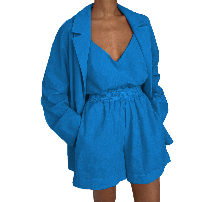 2026 New Spring Women's Clothing Elegant European And American Fashion Suit Vest Blazer Shorts Three-Piece Set_voghion.com