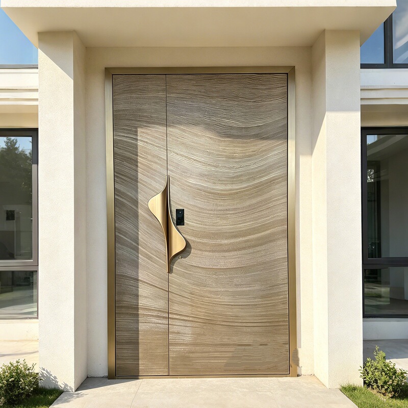 All-aluminum door, light luxury entrance door for home use, villa double-door, self-built house door, finely carved cast aluminum single-door mother-and-child door