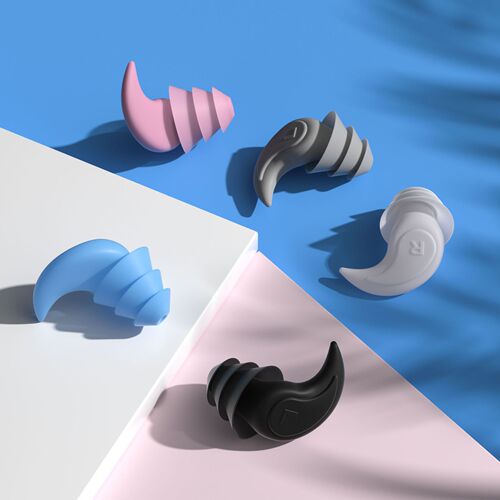 Cross-border new product three-layer silicone noise-cancelling earplugs, soundproofing, sleeping, bathing, swimming, waterproof, anti-snoring, anti-shedding earplugs