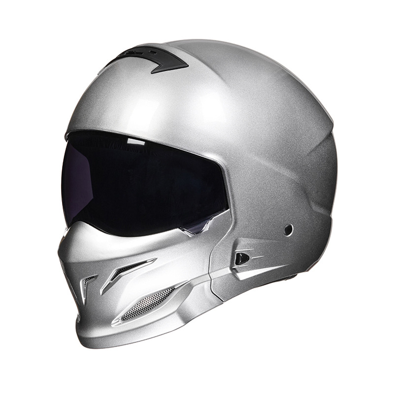 Certificación 3C casco de motocicleta retro casco completo locomotora eléctrica hombre y mujer invierno cuatro estaciones casco escorpión combinación de medio casco