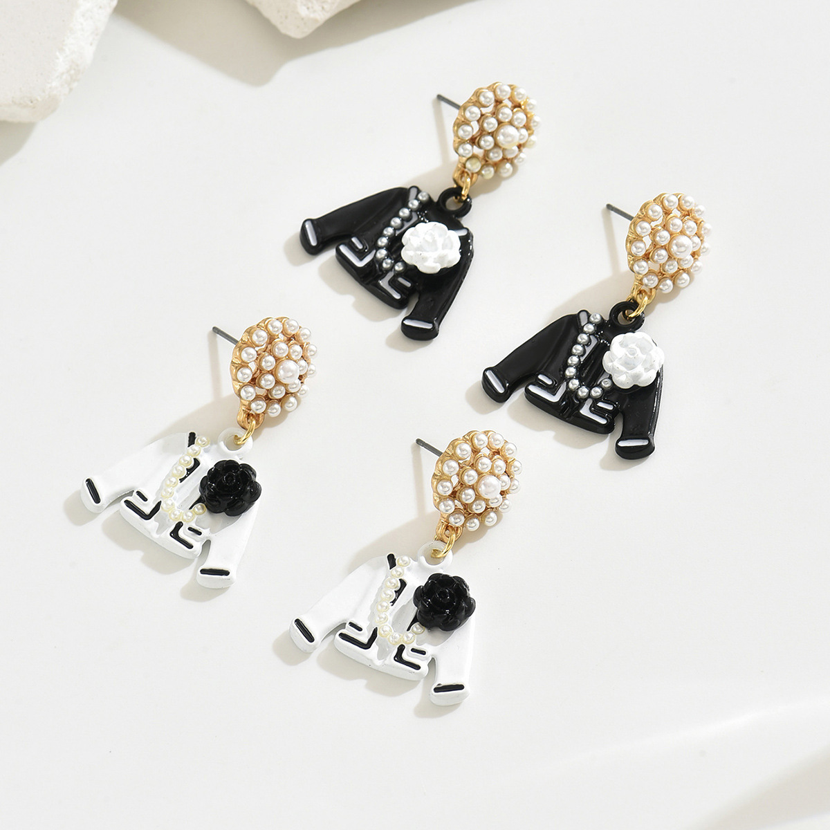 Unisex Gender 1 Pair Elegant Flower Clothes Zinc Alloy Drop Earrings