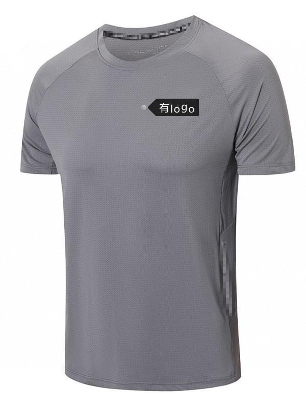 半袖メンズ新しい速乾性 Tシャツメンズ夏の新しいアイスシルク通気性トップランニングフィットネスルーズスポーツ服|undefined