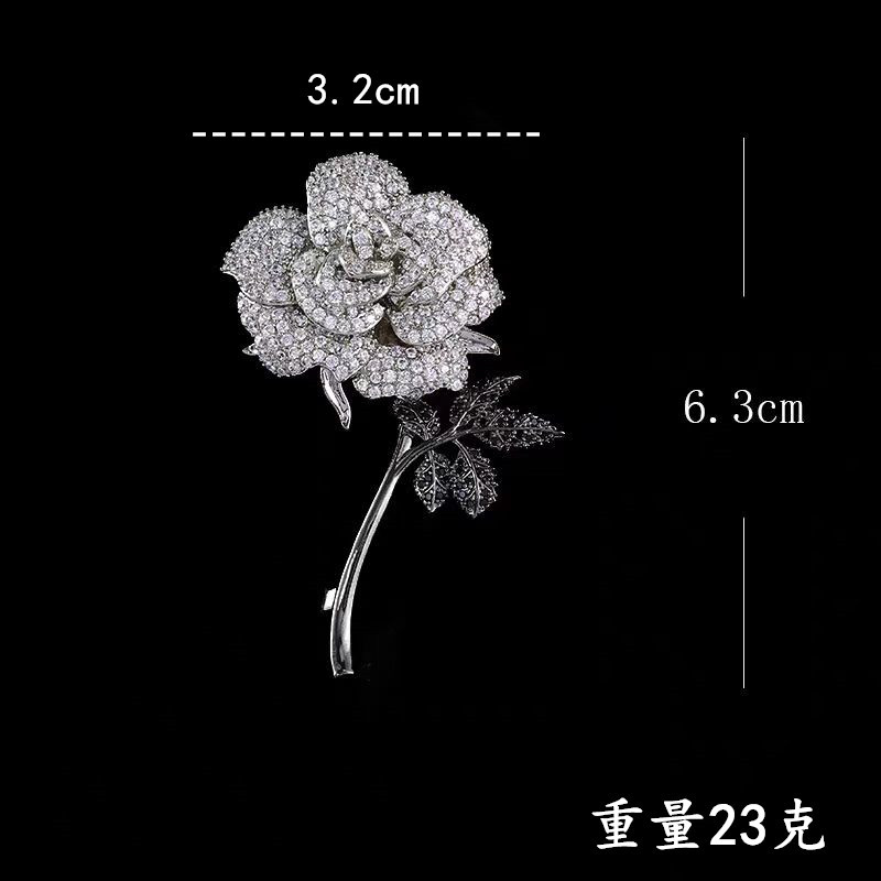New Chinese Style Rose High-End Dual-Color Electroplated Brooch Versatile Elegant Coat Accessory_voghion.com
