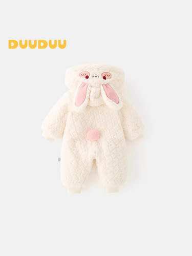 DUUDUU Bunny Girl Baby Onesie Autumn/Winter Thick Fleece Pajamas Climbing Suit Grade A Newborn and Baby Clothes