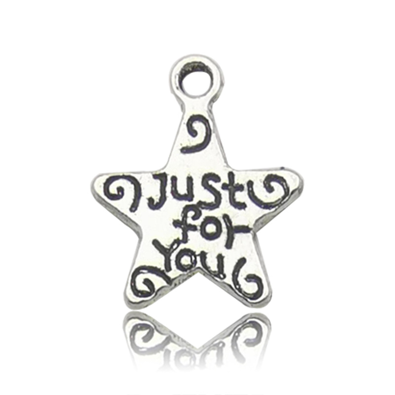 Retro DIY accesorios de joyería de aleación hechos a mano 1 Estrella hueco estrella de cinco puntas collar de meteorito pendientes colgante