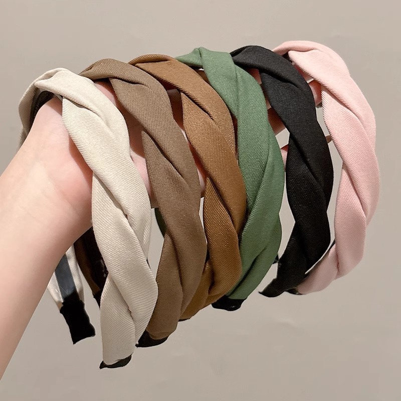 Cerebral alto trenzado banda de cabello mujer 2025 nuevo lavar la cara banda de cabeza dientes antideslizante presión tarjeta de cabello simple cabello tocado