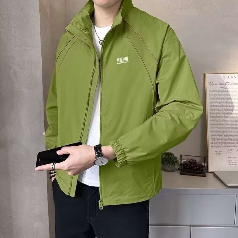 2025 New Casual Men's Stand-Up Collar Outdoor Jacket, Spring and Autumn Fashion Trendy Versatile Slim Fit Stylish Top Coat