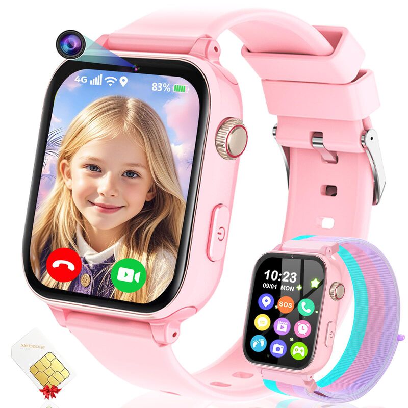 Amazon Kidsren's Smart Watch Gps Tracker with Video Call, Voice Chat, Sim Card, Hd Touch Screen