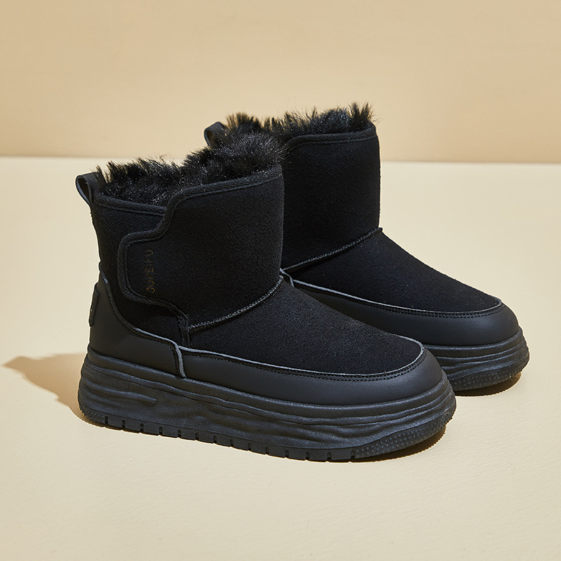 Botas de Nieve Térmicas para Mujer de Tela, Algodón y Peluche Sintético para Uso Diario