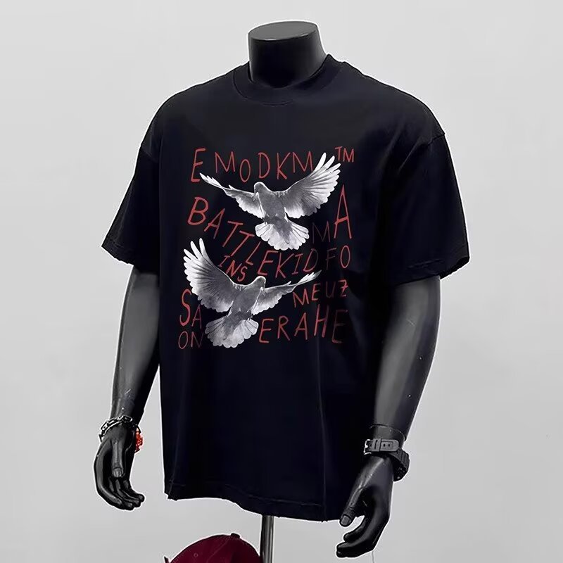 2025 Spring/Summer New Loose Printed Top, Base Layer, Versatile Short-Sleeve Crew Neck T-Shirt for Men