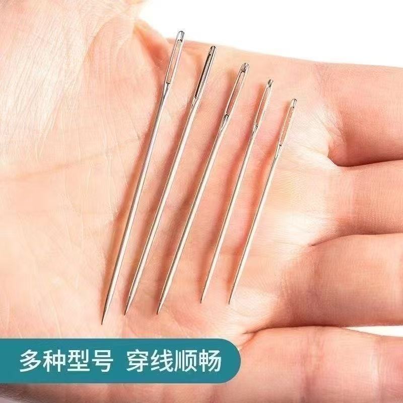 ✅ 衣類やキルト用の大きな鼻のスチール針、衣類やキルト用の大きな目と細い伝統的な針の34点セット、手作りアクセサリー、キルト|undefined