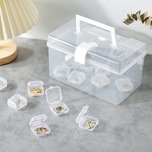 PVC Anti-Oxidation Transparent Plastic Storage Box Portable Large Capacity Dustproof Box Necklace Earring Jewelry Organizer