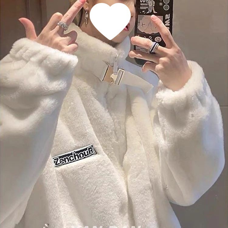 冬装扎染加厚外套羊羔毛情侣棉服兔毛立领棉衣男加绒子潮工厂直销