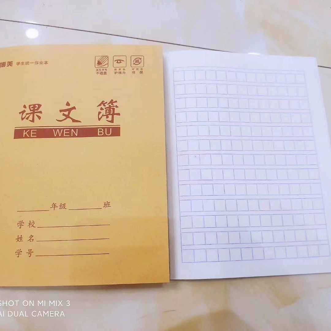 Student Exercise Book 24K, Cowhide Cover, Pinyin & Math Writing Practice