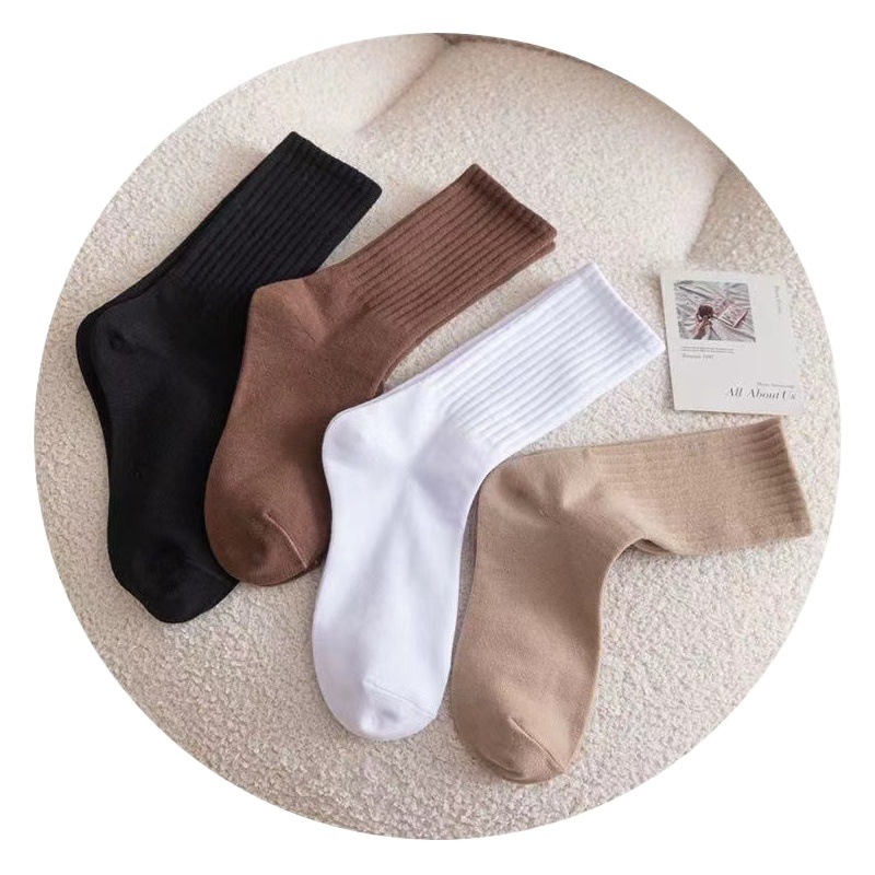 Apilamiento de calcetines, calcetines de tubo para niños, tiras verticales de color sólido, medias deportivas simples y casuales de todo fósforo, suaves y cómodas para estudiantes