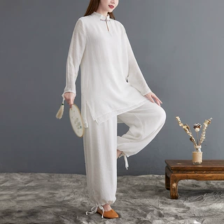 实拍 居士服女佛系衣服禅意女装中国风高端棉麻禅服瑜伽服套装