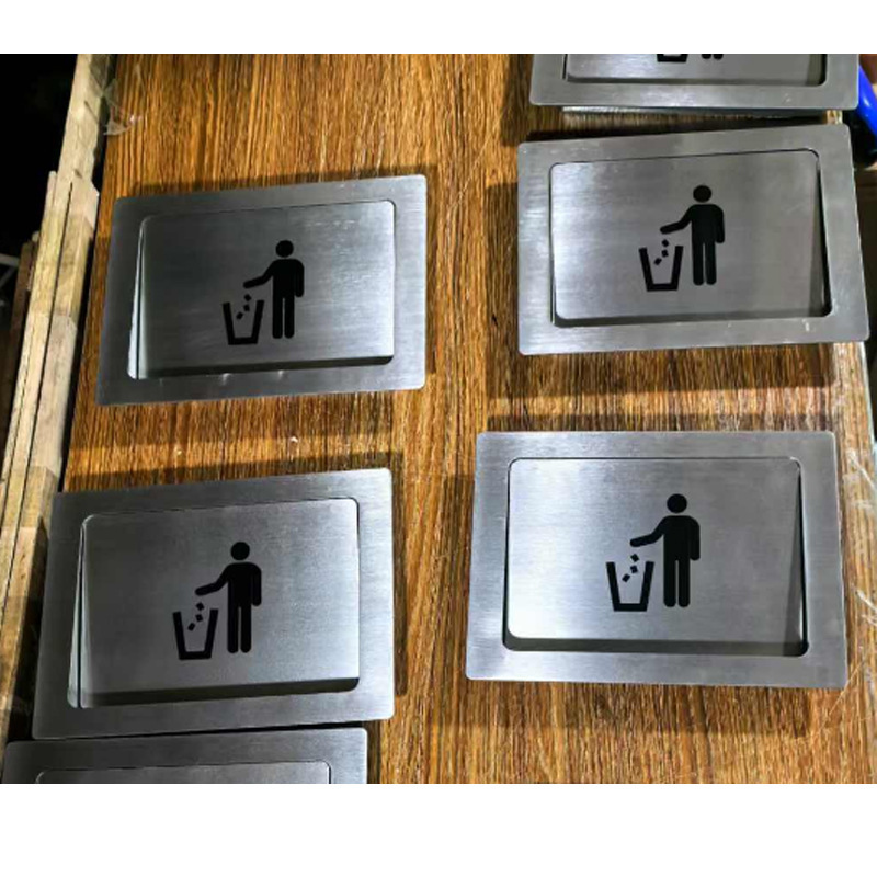 304 stainless steel side opening lid concealed in-line inlaid trash can push lid side push lid embedded