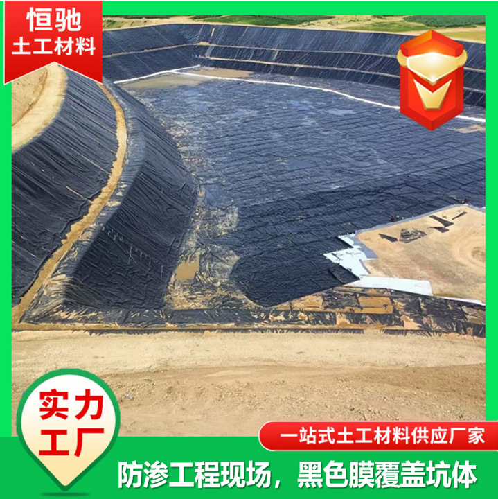 高密度聚乙烯防水膜 光面防渗膜鱼塘护坡沼气池填埋场HDPE土工膜