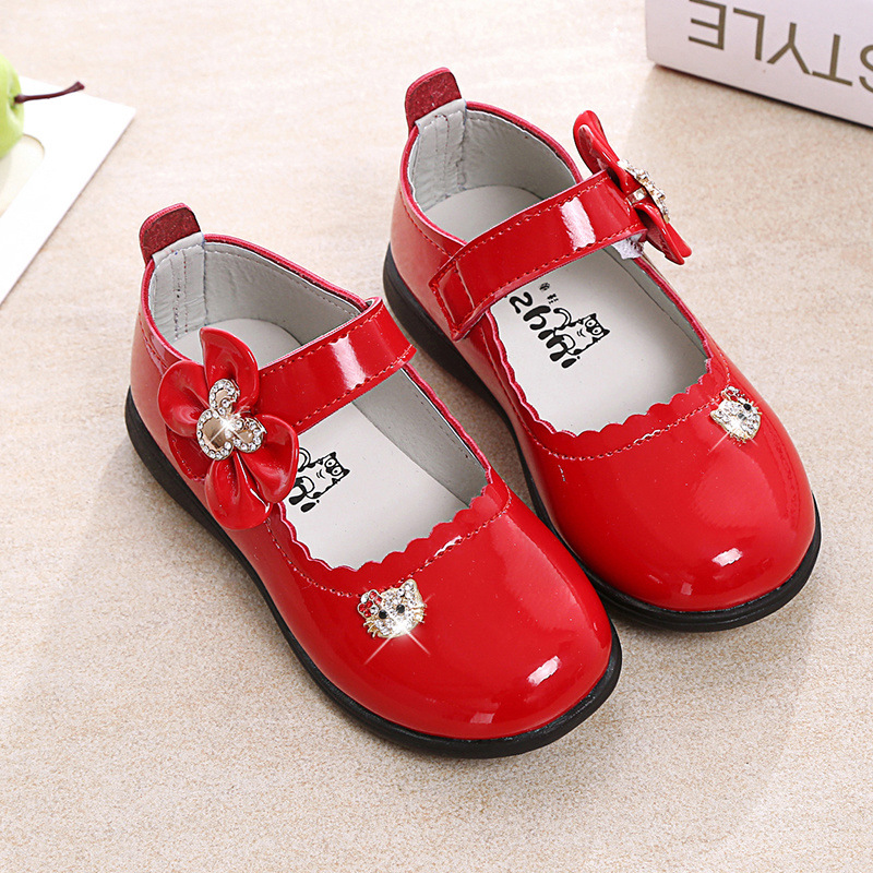 Girls Leather Shoes Little Girls Princess Shoes 2025 Spring and Autumn New Genuine Leather Red Baby Soft Sole Mary Jane Dance Shoes