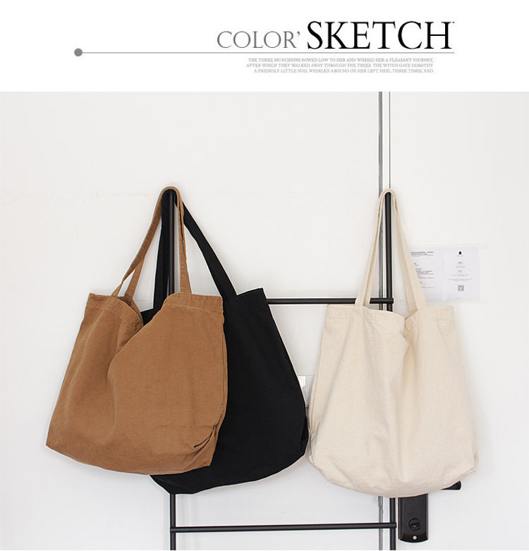 Women's Large Canvas Solid Color Basic Classic Style Open Canvas Bag display picture 20