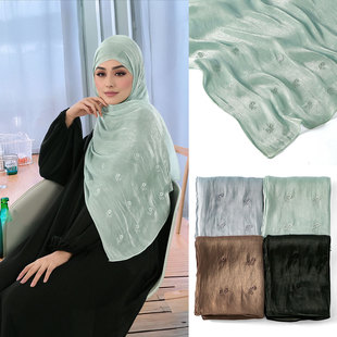 Cross-Border Hot-Selling New Rose Embroidered Chiffon Long Scarf, Versatile, Fashionable, High-Quality, Light and Breathable Shawl Headscarf