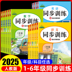 2025小学同步训练一二三四五六年级上下册同步练习册语文数学英语