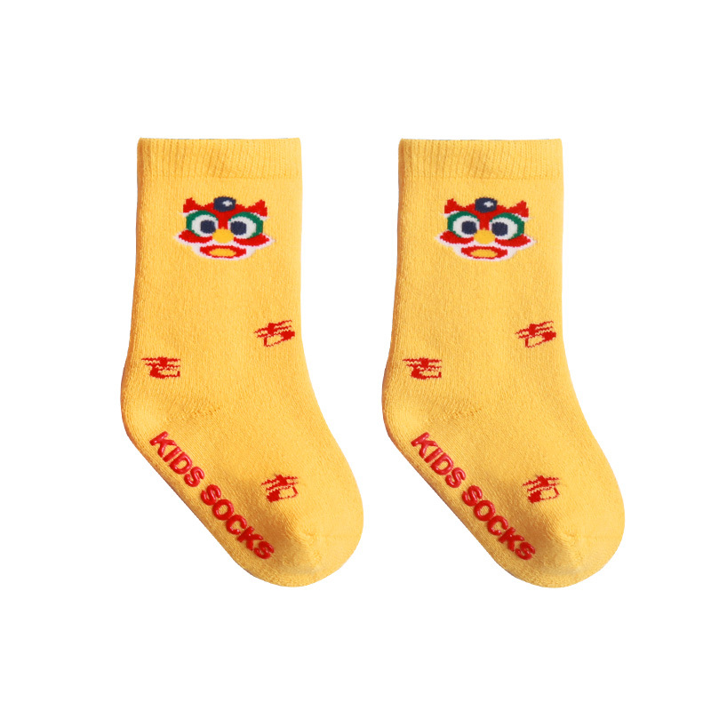 Invierno engrosada Terry cálido bebé recién nacido calcetines de algodón Año Nuevo de 100 años de nacimiento año rojo calcetines de bebé