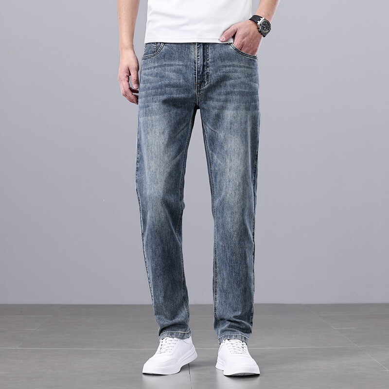 High-End Men's Spring and Summer Thin Jeans, Business Casual Loose Straight-Leg Pants, Korean Fashion Brand Casual Pants High-End Men's Spring and Summer Thin Jeans, Business Casual Loose Straight-Leg Pants, Korean Fashion Brand Casual Pants