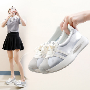 Ins Korean Style Dad Shoes for Women 2025 Autum New Breathable Female Student Sports Shoes Fashionable Heightening Casual Shoes
