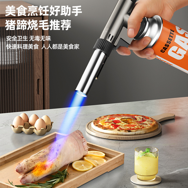 Spray Gun Head Card-Type Liquefied Gas Tank Flame Gun Burning Pig Hair Ignition Handheld Igniter Blowtorch Household Flame Gun