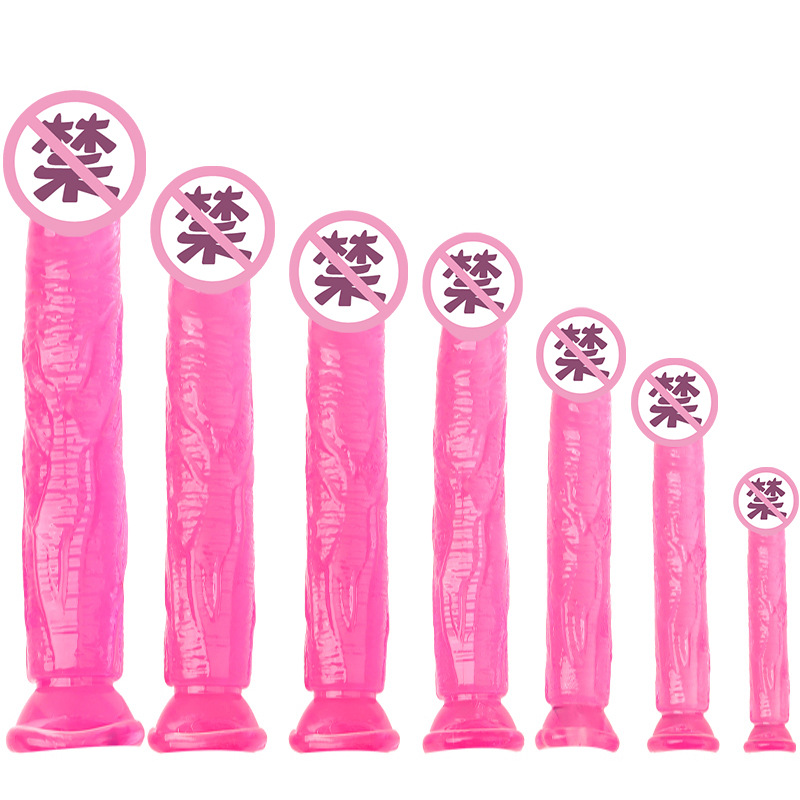 Crystal Realistic Dildo Soft Silicone Transparent Flesh Masturbation Toy for Adults — detail image 7