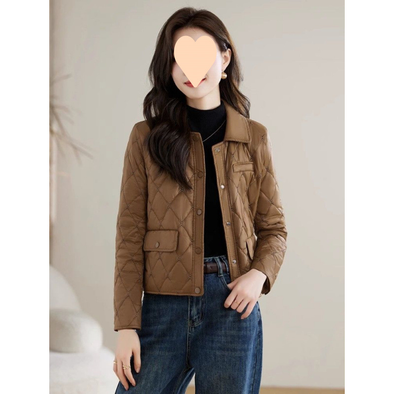 Lightweight Sheer Windbreaker Short Women's Cotton Coat 2025 Autumn Winter New Petite Fashion Warm Cotton Jacket Outerwear Trendy