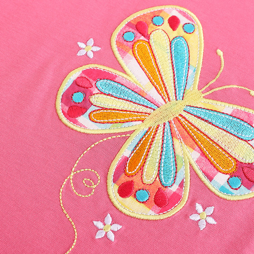Western-style girls' camisole set summer knitting embroidery children's T-shirt set cartoon round neck children's clothing two-piece set