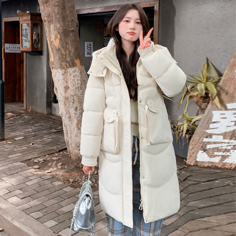 2024, nuevo estilo coreano de tamaño grande suelto de algodón largo y medio, chaqueta de algodón de moda image 8
