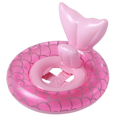 Xiaolu ins thickened Internet celebrity pink mermaid seat ring with slit children's mermaid swimming ring infant seat ring