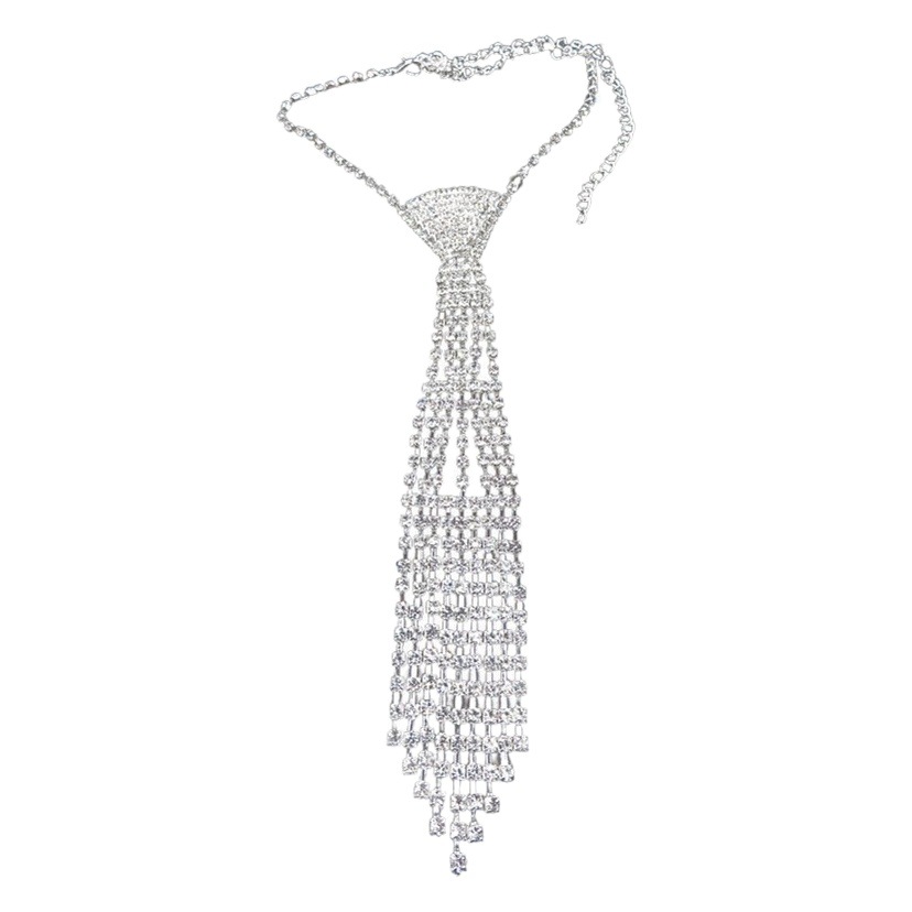 Fábrica recomendar al por mayor rhinestone corbata vestido de novia accesorios de la joyería de moda en forma de flecha hombres y mujeres corbata de moda