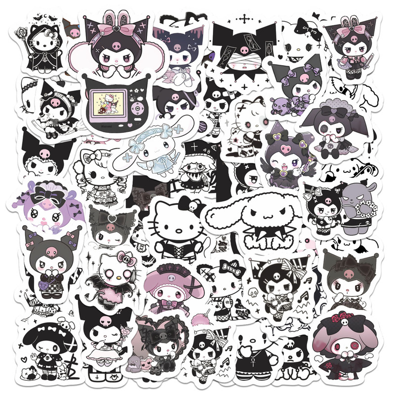 60 Gothic Cartoon Kuromi Stickers to Decorate Suitcases, Laptops, Stickers for DIY Journals and Planners