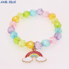 Rainbow pendant, acrylic children's beaded bracelet, accessory