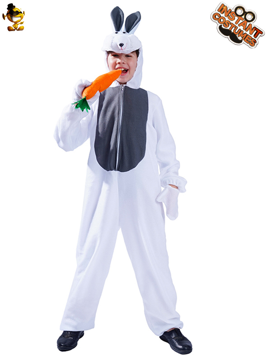 Los niños pequeño conejo blanco traje de Halloween Cosplay rendimiento traje mascarada etapa rendimiento traje de fiesta