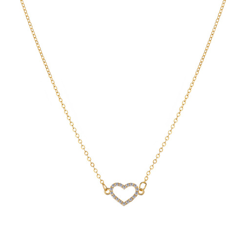 Eurasian Cross-Border New Diamond Heart Lockchain Creative Retro Simple Full Diamond Ring Butterfly Pendant Necklace for Women