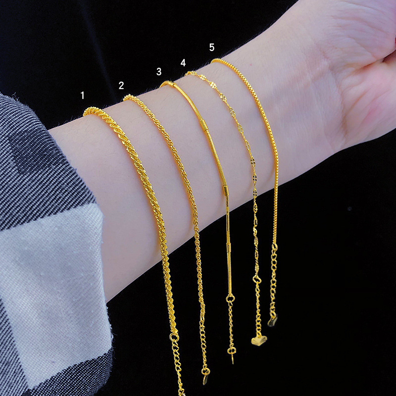 Summer New Vietnam Sand Gold Bracelet Girl's Fine Light Luxury Advanced Sense Simulation Gold 99 Long 9 No Fade Jewelry Summer New Vietnam Sand Gold Bracelet Girl's Fine Light Luxury Advanced Sense Simulation Gold 99 Long 9 No Fade Jewelry