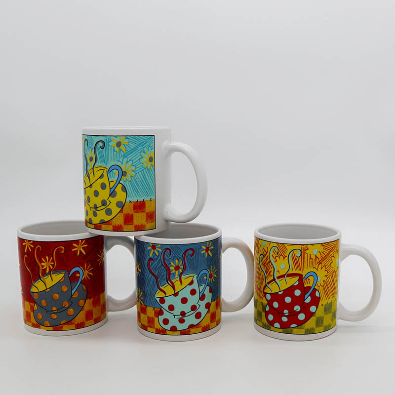 12OZ flor asada taza de cerámica recta taza de cerámica taza de agua creativa taza de leche taza de café al por mayor