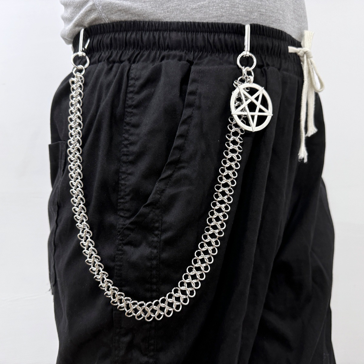 欧美跨境饰品新款链条金属腰链朋克夸张风五角星裤链潮男潮女配饰